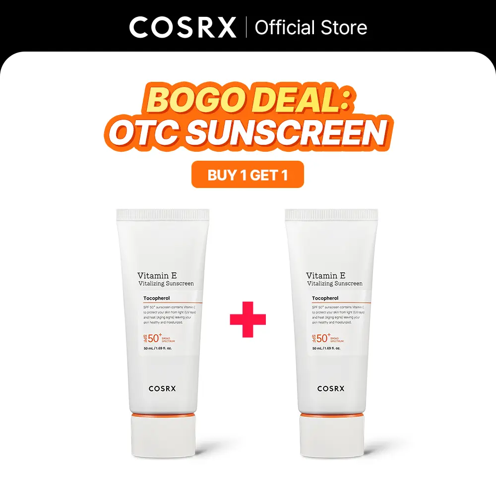 [BOGO] [COSRX Official]  Vitamin E SPF  50+ | OTC Approved | Lightweight Revitalizing Sunscreen | Non-Greasy | No White-cast | Facial Skincare Comfort Sunscreen | Non-Sticky | Eco Friendly  Korean Sunscreen, K-Sunscreen, K-Beauty, Made in Korea