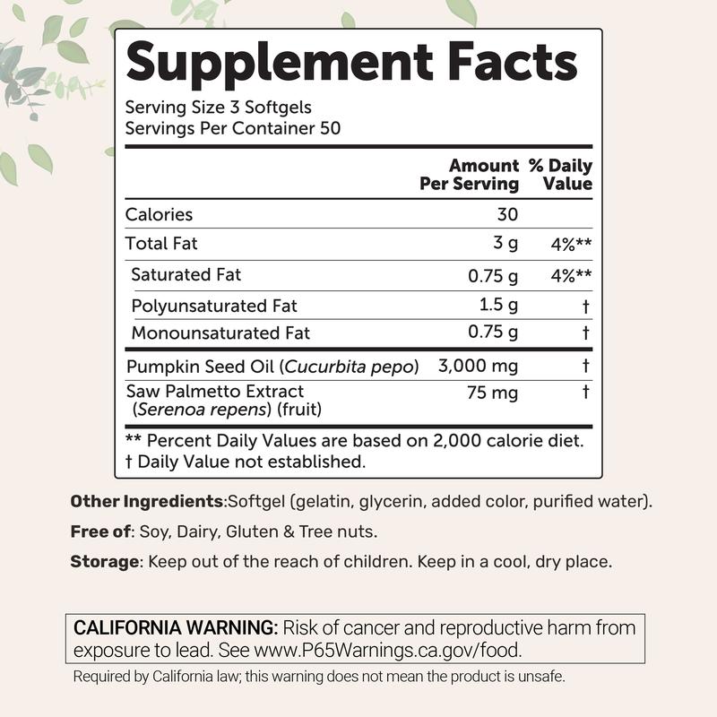 Micro Ingredients Pumpkin Seed Oil with Saw Palmetto Softgels