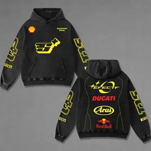 Redbull x Ducati ST1 Biker Hoodie Washed Vintage Racing Streetwear, Motorcycle Graphic Hoodie Unisex, Designed for Motor Fans, Sportbike Culture, Speed Lovers & Urban Motorbike Style