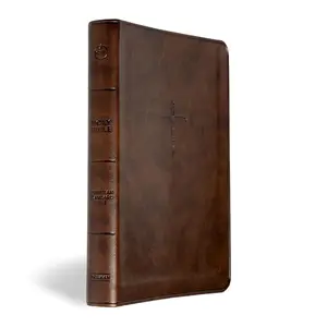 CSB Compact Bible, Value Edition, Brown LeatherTouch, Red Letter, Presentation Page, Full-Color Maps, Easy-to-Read Bible Serif Type