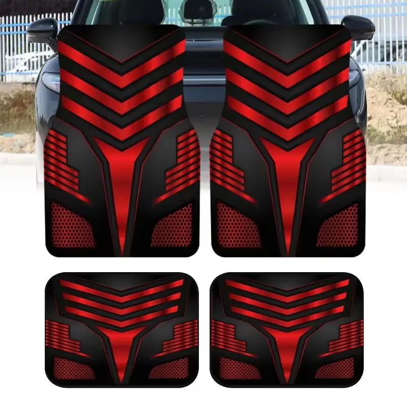 4pcs Universal Car Floor Mats, Automotive Floor Mats, Floor Mats for Car, Car Accessory, Thickened Printed Design, Fun Interior Decor, Fits Most Cars, Tesla, Suv, Halloween & Christmas Gift