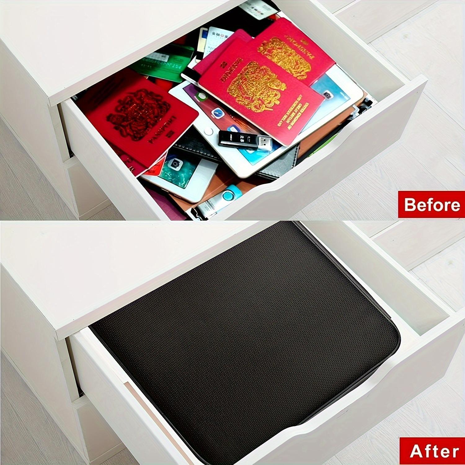 Portable Multi-Layer Document Storage Bag with Password Lock for Office and Travel Use, Water-Resistant Multi-Layer Fireproof Document Bag with Lock & Money Pouch