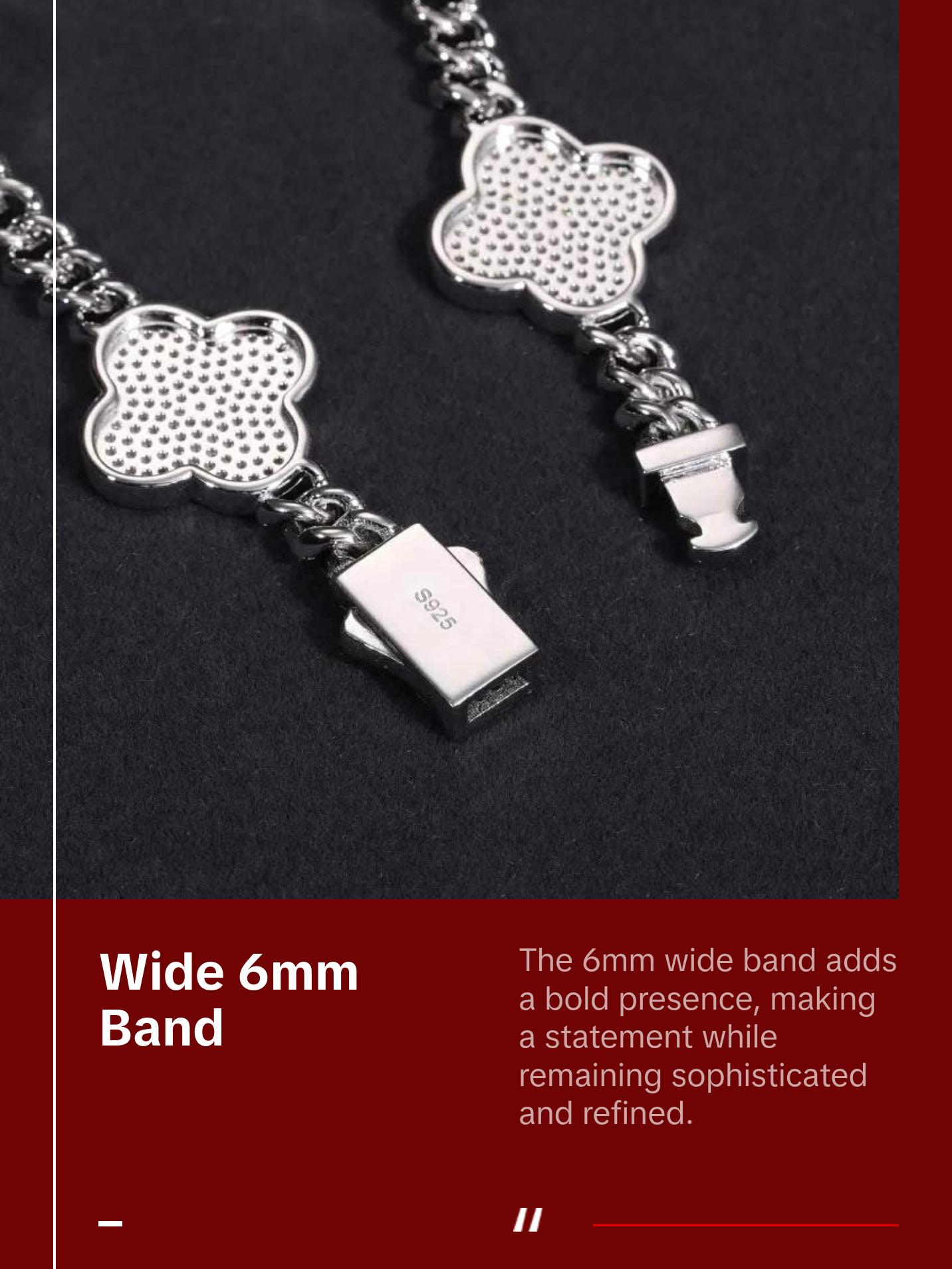 Four Leaf Clover Cuban Link Bracelet - 6mm