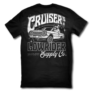 Lowrider Supply Tee - Classic Design with Front Pocket, Ideal for Lowrider Enthusiasts and Fans