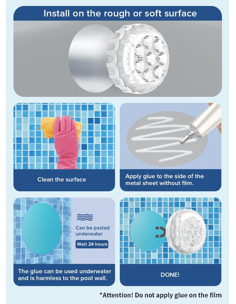 SANSI RGB Pool Lights with RF Remote & Timer – Waterproof, Battery Operated, Flash/Fade/Smooth Modes, Magnetic & Suction Installation – Portable for Showers, Pools, Outdoors – Perfect for Garden | Back to School