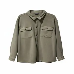 Men’s Button-Down Overshirt Shirt Jacket | Relaxed Fit Casual Shacket with Chest Pockets | Long Sleeve Layering Top for Fall & Spring | Size 2XL |  Trendy Black Bomber Windbreaker Jacket