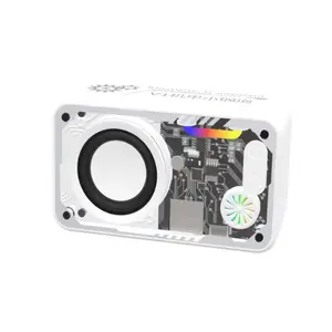 Loud Volume Compact Mecha Speaker - Portable Cinema-Grade Sound Box with Colorful Lights, Rechargeable for Travel & Desktop Gaming & Perfect Valentine's Day Gift