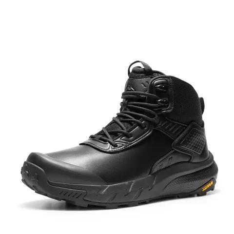 【Fall Deals】NORTIV 8 Men's Military Ankle Boots - VaporGuard Waterproof Leather Closed Round Toe Lace-Up Cuban Plain Tactical Footwear with EVA Midsole, Breathable Cloth, Shock Absorber for Outdoor Jungle Walking Shoes, Work, Rugged Daily Use