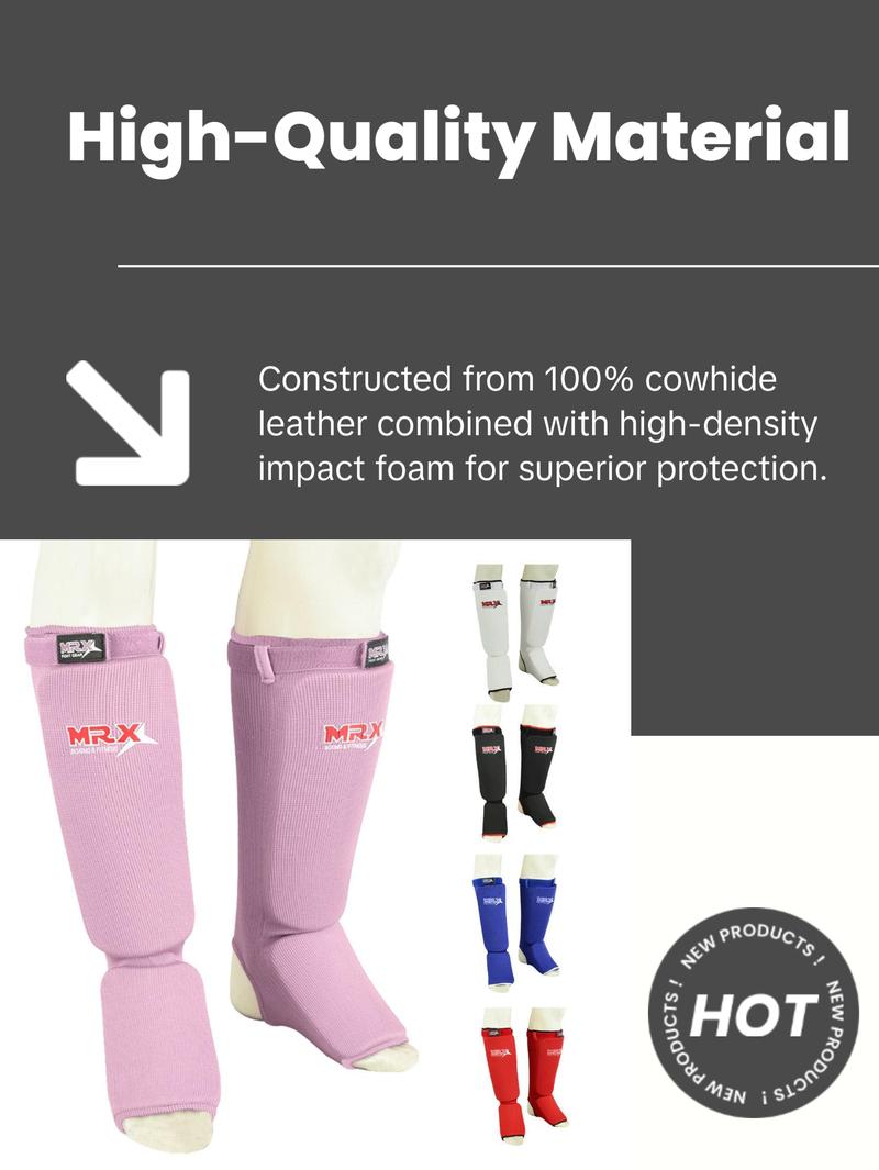 MRX BOXING & FITNESS Muay Thai Shin Guards Kick Boxing Leg & Foot Protector Pad MMA Shin Guard Extra Padding for Men or Women Protective Gear MRX BOXING & FITNESS Muay Thai Shin Guards Kick Boxing Leg & Foot Protector Pad MMA Shin Guard Extra Padding for Men or Women Protective Gear