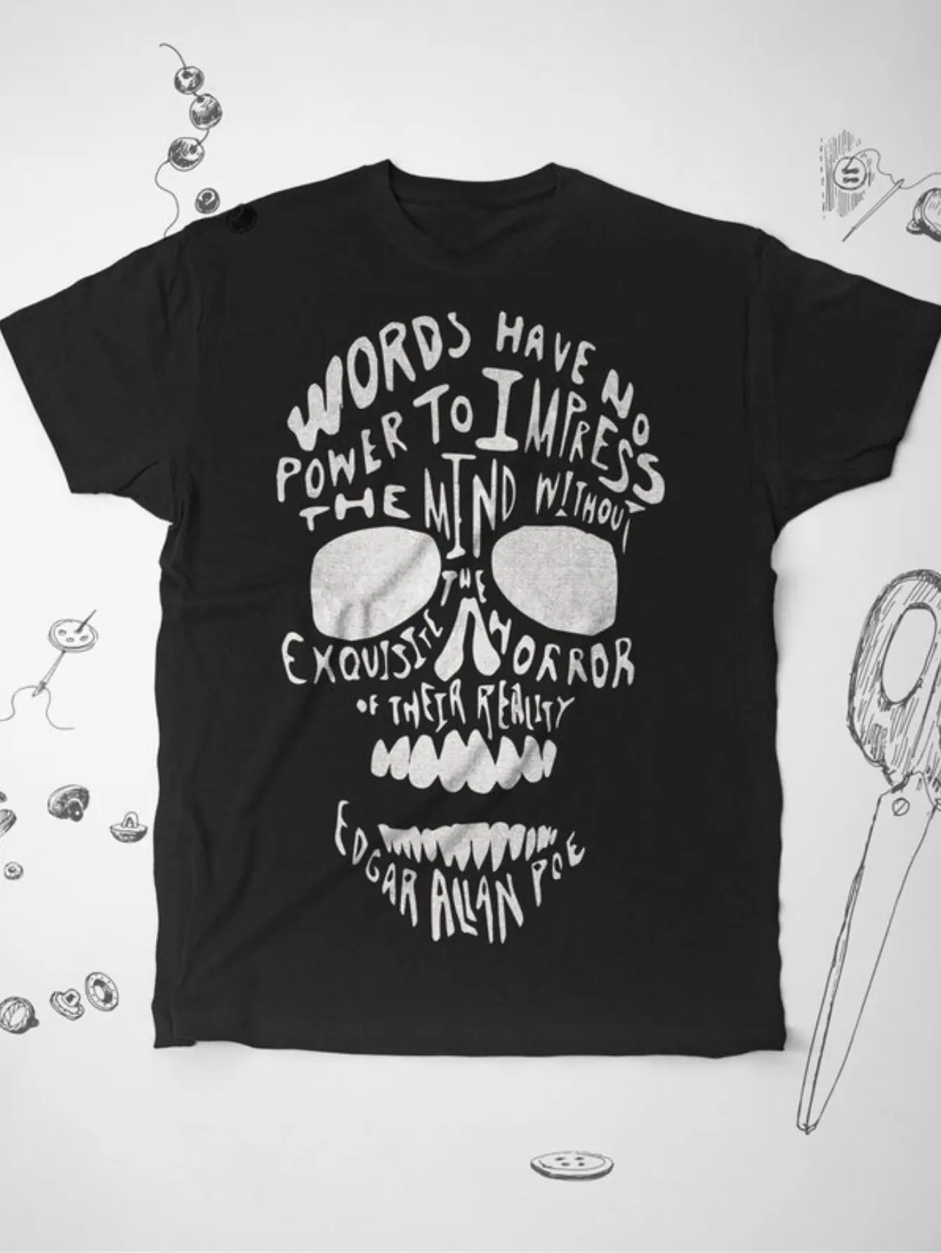 Men's Edgar Allan Poe Quote T-Shirt - Gothic Liter unisex soft cotton short sleeve t shirt, vintage graphic casual tee for men women teens, perfect birthday holiday gift for camping travel gym daily street casual wear