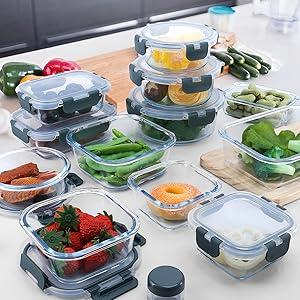 [Official] AISOON 50/40/18 PCs Airtight Food Storage Containers BPA-Free Leak-Proof Stackable Freezer & Microwave Safe Glass Kitchen Plastic Utensils