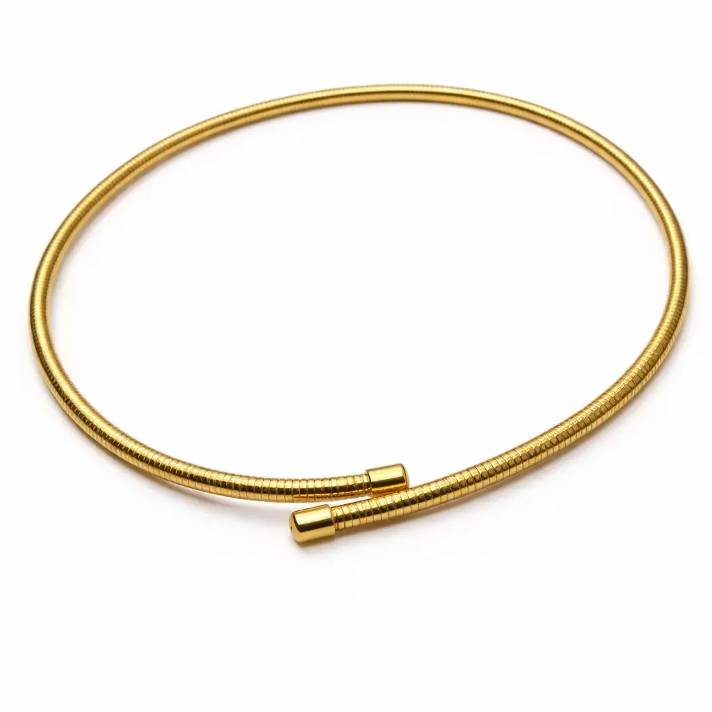 D’Sire Aurea Snake Torque Necklace – 18K PVD Gold Stainless Steel