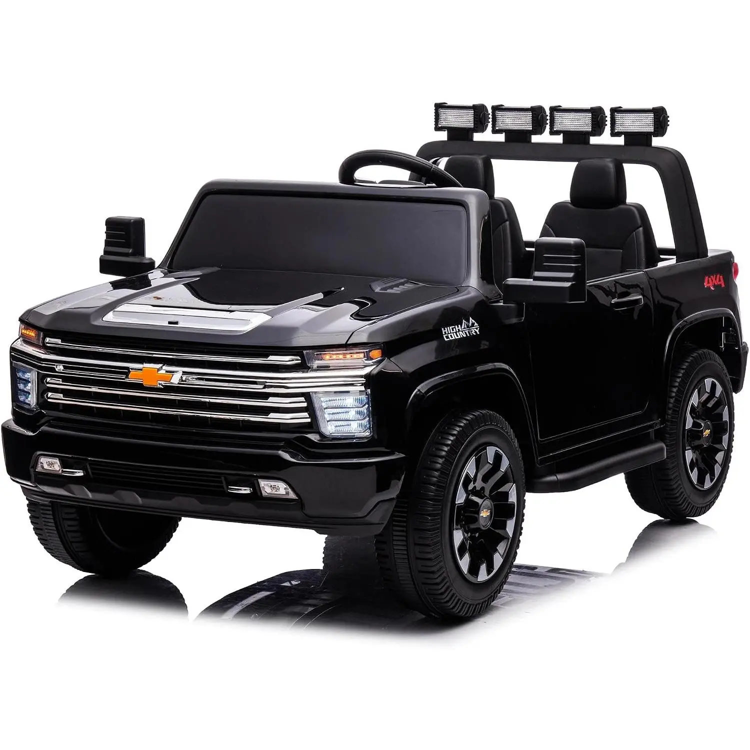 Licensed Chevy Silverado 24V Ride On Truck with Remote, 24V Ride On Toy for Kids 3-8, 2 Seater, 4WD Electric Car, EVA Tires Wheels, Bluetooth