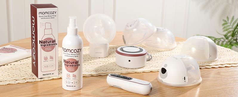 Momcozy Portable Breast Pump Cleaning Spray, Effective Milk Fat Removal & Residue-Free, Natural Grapefruit Scent, Pump Spray for Breast Pump or Accessories, and Other Baby Products, 8.5 Fl Oz
