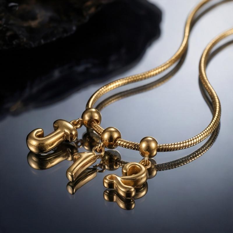 ZEGL Initial Lucky Number Necklace Personalized  Charm  for Women and Men- 18K Gold Plated 46cm Chain with Interchangeable Initials & Numbers Valentine's Day Gift for Her Customizable Fashion Signature