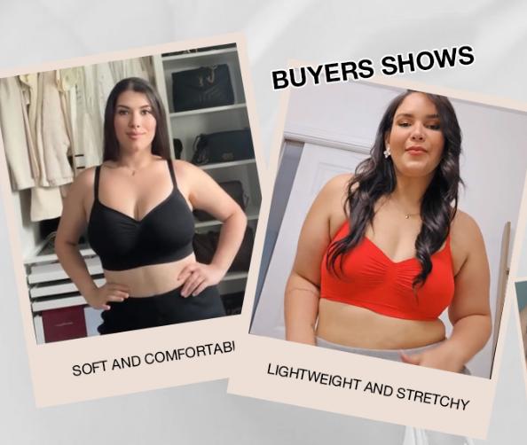 FeelinGirl Women's Wireless Bra Comfort Bralettes No Underwire Unlined Cami Bra Seamless Tshirt Bras Sports Bra Bralette Basic Comfortable Fit Womenswear Everyday Up to 44DD Springtok