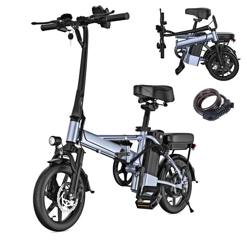 Adult Electric Bike 48V 10.4/15.6Ah Folding 750W 27/40 Miles Range Dual Seats Smart APP Control