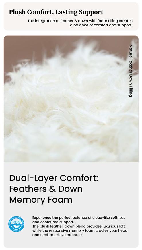 APSMILE 100% Organic Cotton Feather Down Throw Pillow Inserts Soft Decorative Square Pillows Insert