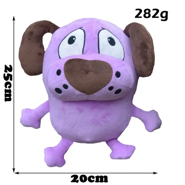25cm Courage The Cowardly Dog Plush Toy Cute Purple Dog Stuffed Doll Soft Cartoon Figure Plushie Gift for Fans Home Decor animals Soft Huggable Super Soft Fluffy