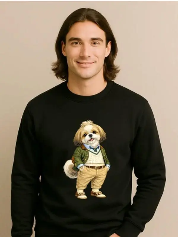 Preppy Casual Style Puppy Unisex Crewneck Australian