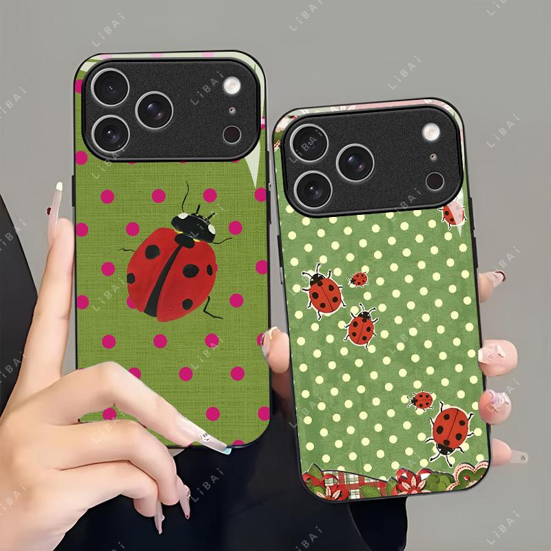 8 Vers Ladybug Polka Dots Tough Phone Case, Cutest Design Case For Her iPhone 11, 12, 13, 14, 15, 16 17 and Samsung S25 S24 S23 S22 S21 creative design phone case-952