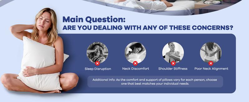 DONAMA Cervical Support Pillow, Ergonomic Memory Foam, Ideal for Side, Back & Stomach Sleepers, Provides Optimal Neck Support