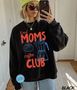 [Made in USA] Tired Moms Coffee Club Sweatshirt, Coffee Lover Gift, Mother's Day Gift, Mama Shirt, Tired Moms Club, Family outfit, Women's clothers, Gift for Wife
