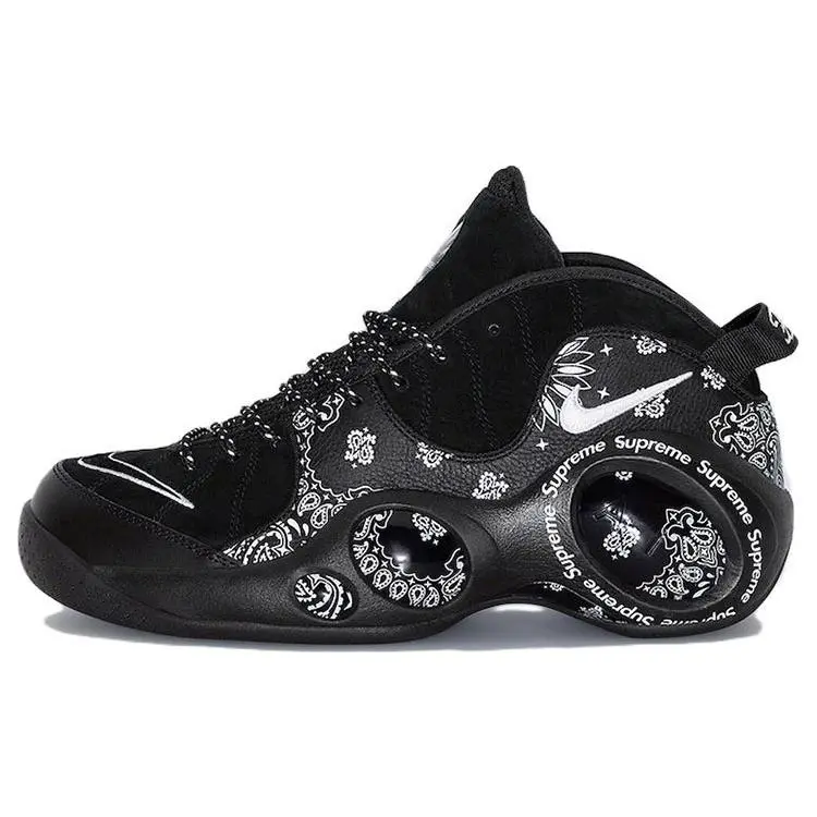 Nike Air Zoom Flight 95 Sp Supreme Black Retro Cushioned Durable Mid Top Basketball Shoes Men's DJ8604-001