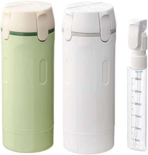 One-Stop Travel Solution 4 In 1 Portable Liquid Dispenser Bottle with Multi-Functional Storage Bag for Toiletries Green & White Options One-Stop Travel Solution 4 In 1 Portable Liquid Dispenser Bottle with Multi-Functional Storage Bag for Toiletries Green & White Options