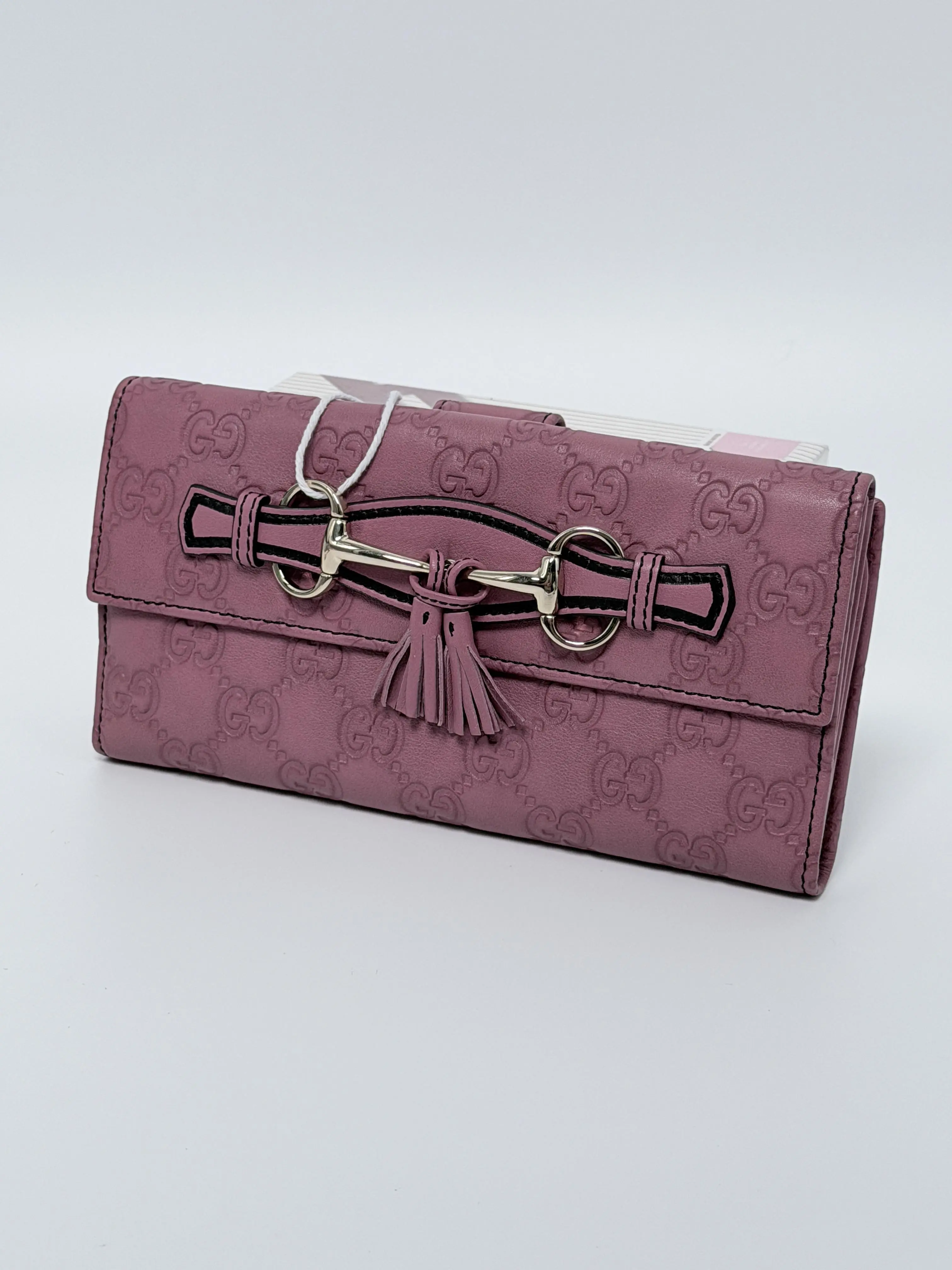 Pre-owned GUCCI Leather Wallet authentic Guccissima horsebit long JX308GG