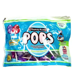 Tootsie Roll Easter Pops 9oz Bag – Fruit Flavored Lollipops with Chewy Tootsie Roll Center – Seasonal Candy for Easter Baskets and Egg Hunts