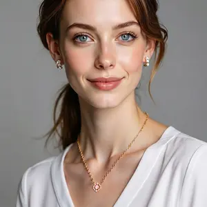 【ValentinesDay Gift】Dancing Heart & Bear Pendant Dainty Choker Necklace for Women | Romantic Gift for Love & Special Moments