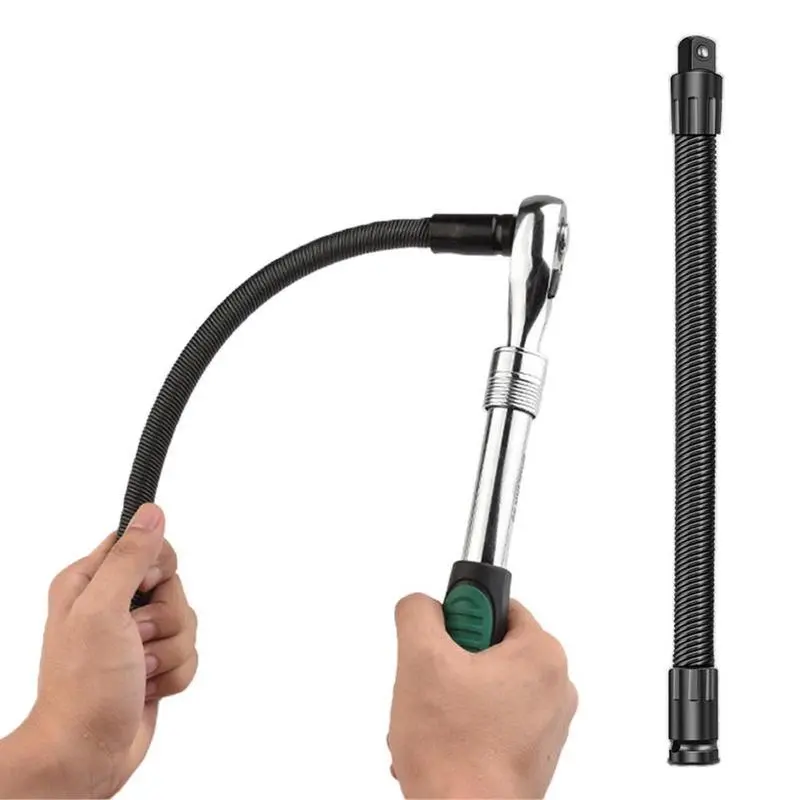 1/2 in Flexible Shaft Extension Extender, Knurled Grip Torque Socket Connecting Rod, Hand Tool for Tight Spaces, Electric Wrench & Ratchet Spanner Accessory, Flexible Socket Extension Multitools & Accessories, Socket Fit
