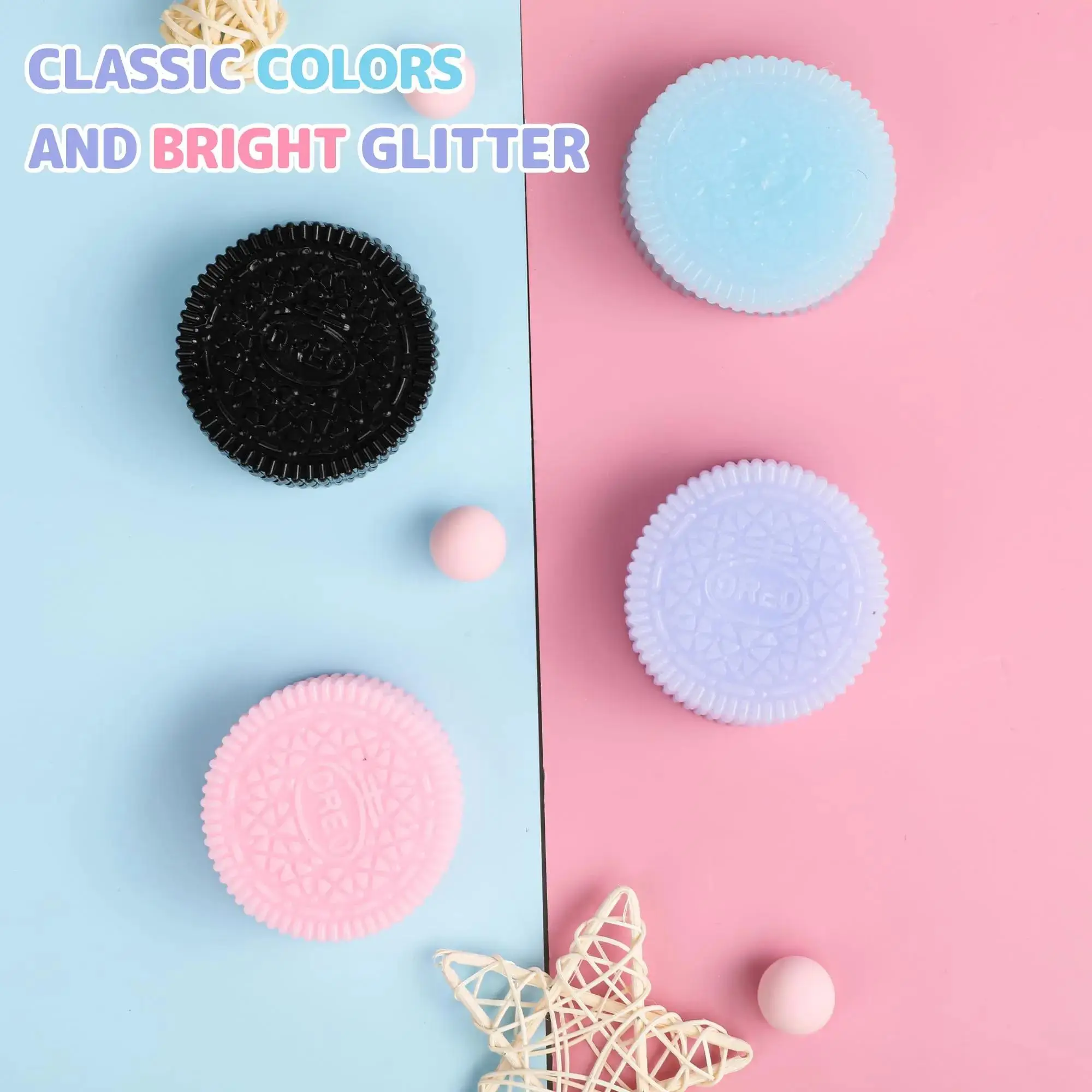 4-Count Ultra-Soft Cookie-Shaped Squishies Toys, Stress Relief Squeeze Fidget Toy for Adults & Teens