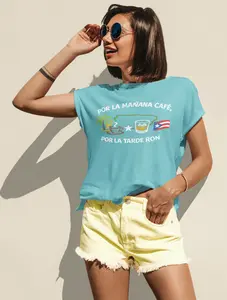 Por la mañana café, por la tarde ron Unisex Shirt – Puerto Rico T-Shirt