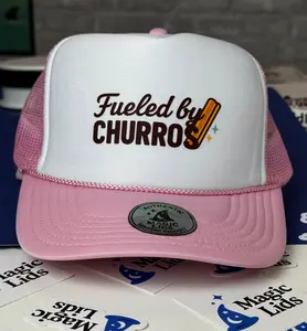 Fueled by Churros Pink Trucker Hat - Unisex Viral Trendy Theme Park Hat for Men & Women