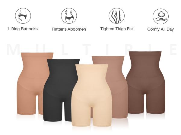 FeelinGirl  Tummy Control Shapewear Shorts Shaper for Women High-Waisted Thigh Fashion Comfort Womenswear Nylon Leg Fit