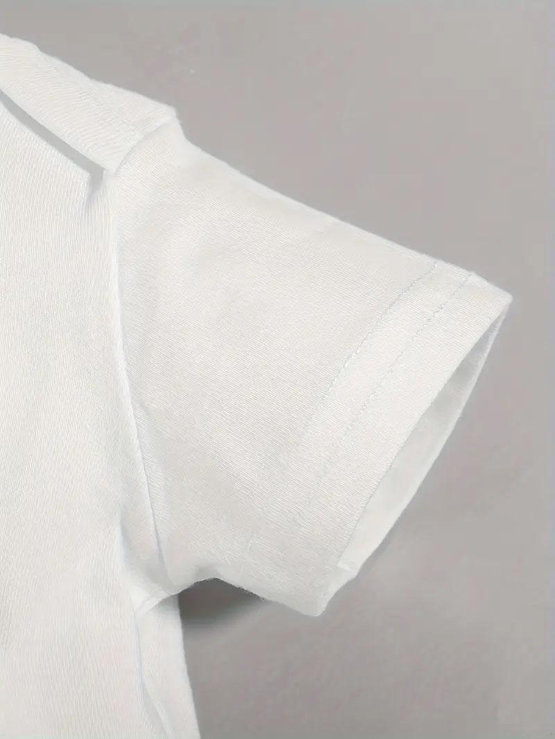 Protected by My Great Grandma in Heaven" Soft Cotton Youngsters Onesie - White with Black Letter Print, Round Neck, Short Sleeve, Youngsters Romper, Perfect for Outdoor