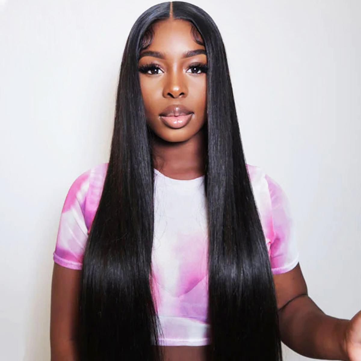 FORGIRL FOREVER 9x6 Wear Go Glueless Wig Ready to Wear Straight Wig Pre-Cut HD Lace Wig 180% Pre-Plucked Human Hair Lace Front Closure Wig