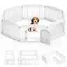 Sweetcrispy Puppy-Proof Dog Playpen with Door - 5 Panels (1 with Door), 35"l x 35"w x 24"h, Indoor/Out Use, Portable, Easy Assembly, Durable Plastic, Daily Wear Resistance, Floor-Safe Feet, Enclosed Space for Small Dogs
