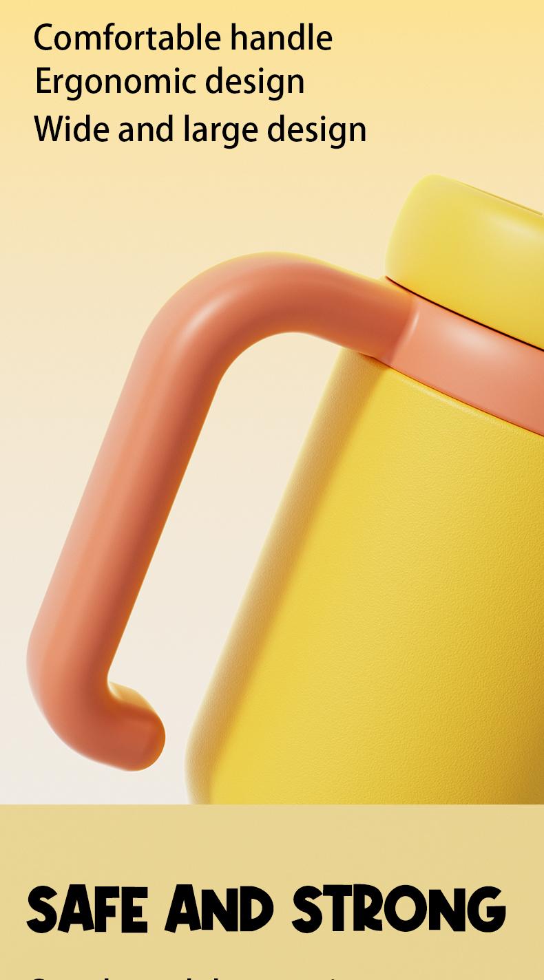 【COMOBEBE】24oz Stainless Steel Whale Fountain Tumbler – Spill-Proof, Dual Lids, Durable Handle, Dishwasher Safe, Cute and Fun for Kids & Adults