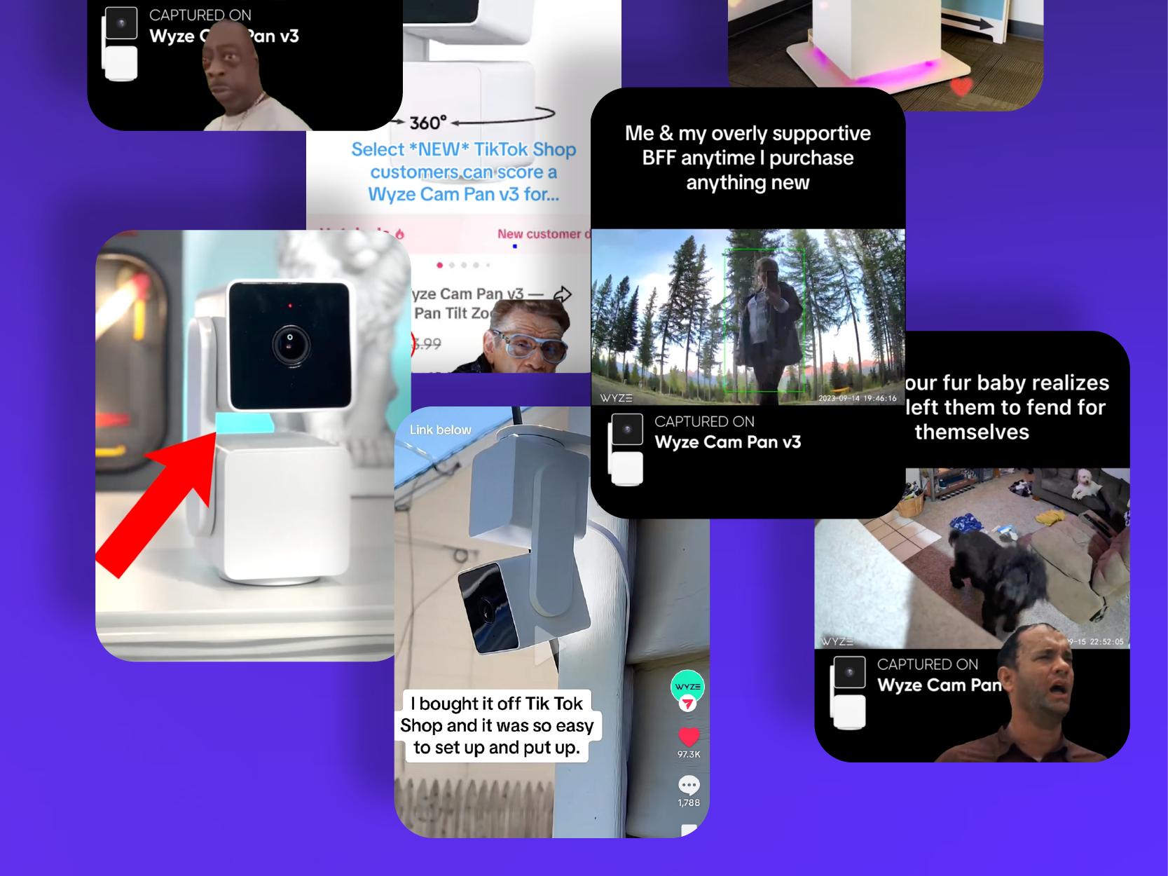 Wyze Cam Pan v3 — #1 Security Camera on TikTok! Wired, Indoor/Outdoor Pan Tilt Zoom (PTZ) w/ 360 Degree Motion Tracking, Color Night Vision, HD, WiFi