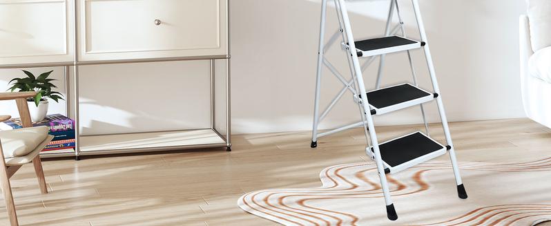 Step Ladder, 4 Sturdy Step Stool with Anti-Slip Pedal & Comfortable Handrail, 330lbs Capacity, Portable Heavy Duty Step Stool for Kitchen, Garage & Outdoor Use Step Ladder, 4 Sturdy Step Stool with Anti-Slip Pedal & Comfortable Handrail, 330lbs Capacity, Portable Heavy Duty Step Stool for Kitchen, Garage & Outdoor Use