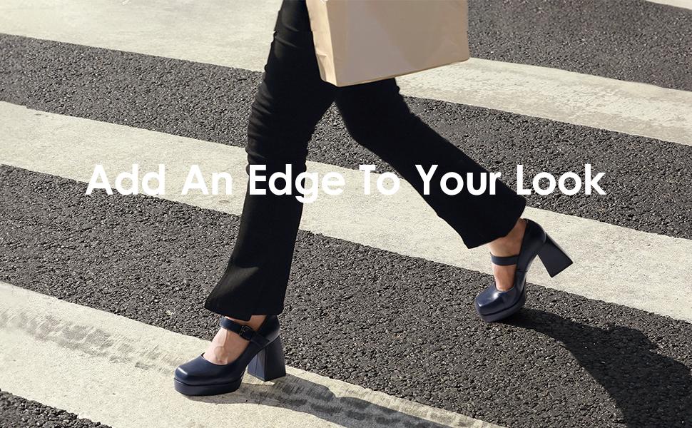 Dream Pairs Women's Square Toe Mary Jane Block Heel Pumps - Cuban Heel Glossy PU Upper Retro Design Comfortable Cushioning Available in Multiple Colors