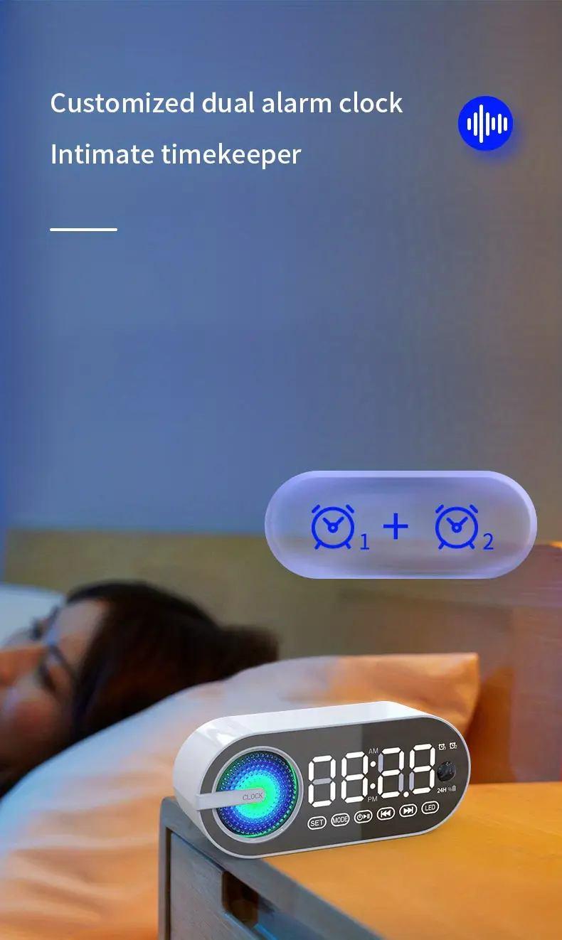 Bluetooth Alarm Clock Speaker with FM Subwoofer Portable