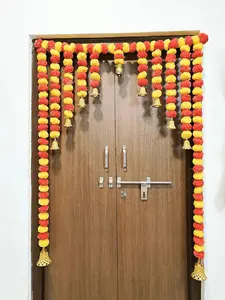 Marigold Artificial Flower Toran Traditional Bandarwar & Thoranam Large