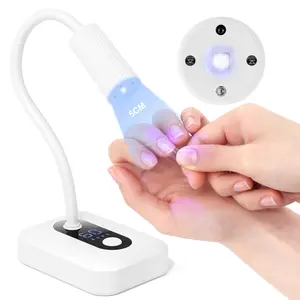 SAVILAND Smart Sensor UV Nail Lamp: 12W Gooseneck Flash Cure Lamp for Gel Nails with 3 Timer Settings, 360° Adjustable Neck, Rechargeable 6H Battery & LED Display