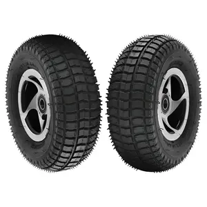 9x3.50-4 Tire and Wheel 9x3.50x4 Tire and Rim Wheelbarrow Wheel Assembly for Lawn Mower Scooter Trolley Lawn Mower Skateboard Dolly Garden Tractor Wheelchair Mini ATV Go Kart Golf Cart Quad