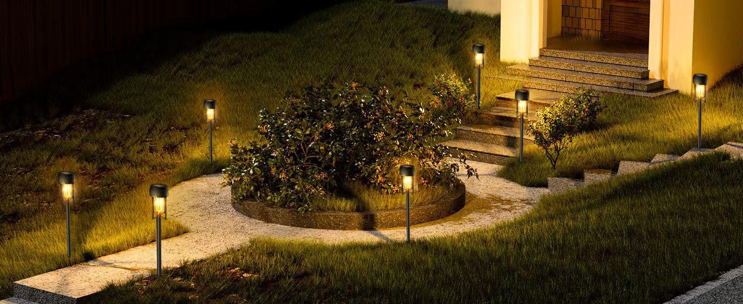 Nupostai Upgrade Solar Pathway Lights,Brighter Outdoor Garden Lights Solar Powered Auto On/Off & Waterproof 3000K for Yard Driveway Walkway Garden Patio Backyard Fence Lawn Landscape Sidewalk Halloween Christmas Path Lighting