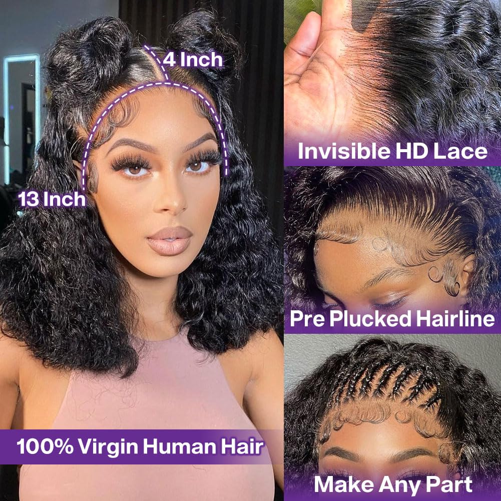 Curly Bob Wig Human Hair Curly Wave Glueless Wigs Human Hair  display picture 1